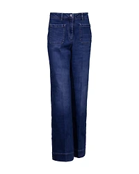 High Rise Wide Leg Patch Pocket Denim