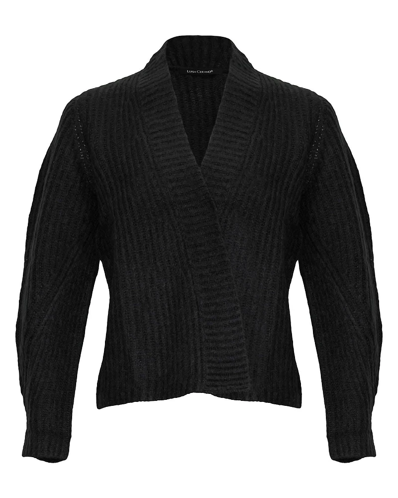 Hip Length Open Cardigan