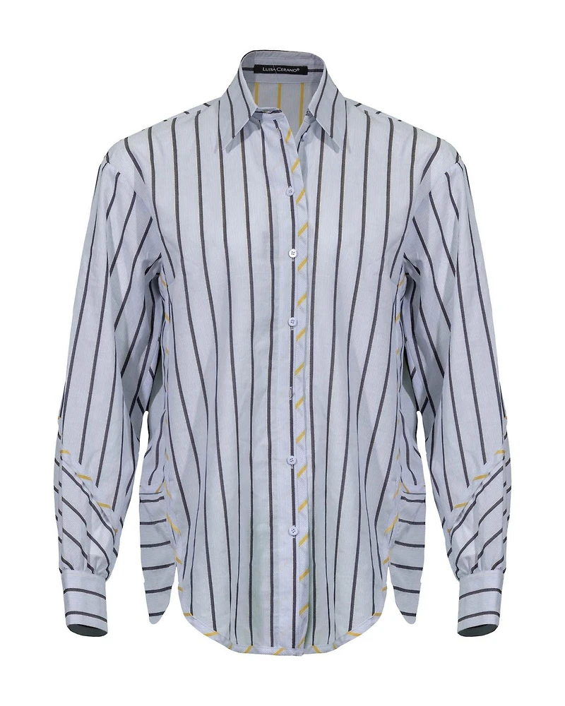 Jacquard Stripe Tunic Blouse