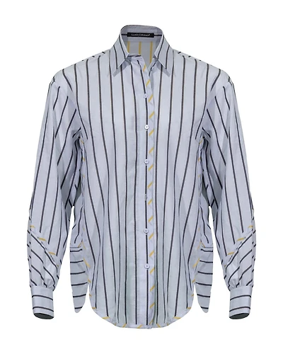 Jacquard Stripe Tunic Blouse