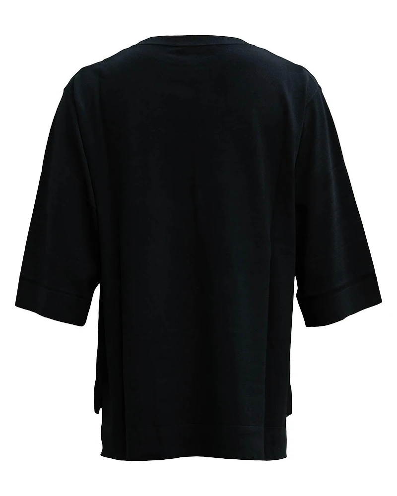 Layered Hem Short Sleeve Sweater