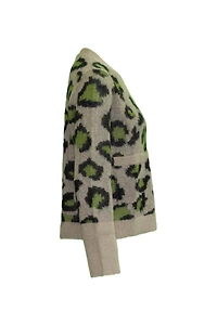 Leopard Print Cardigan Walnut