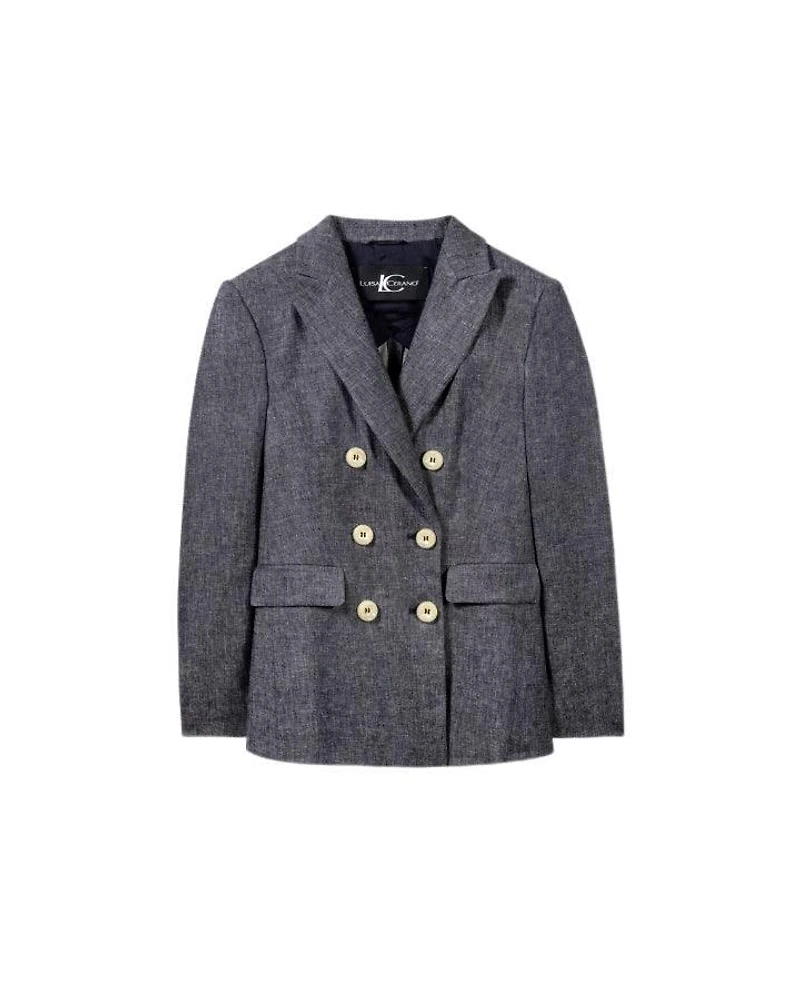 Luisa Cerano Linen Double Breasted Blazer
