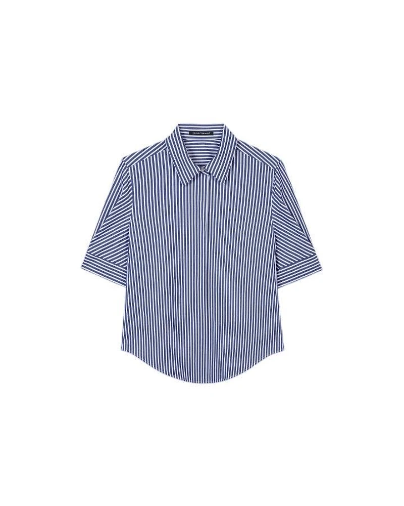 Luisa Cerano Short Sleeve Stripe Blouse