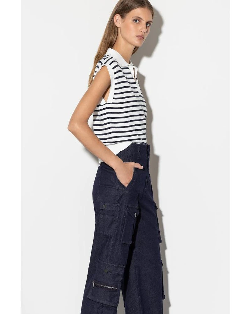 Luisa Cerano Stripe Knit Polo Shirt