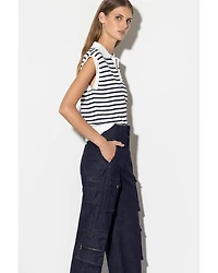 Luisa Cerano Stripe Knit Polo Shirt