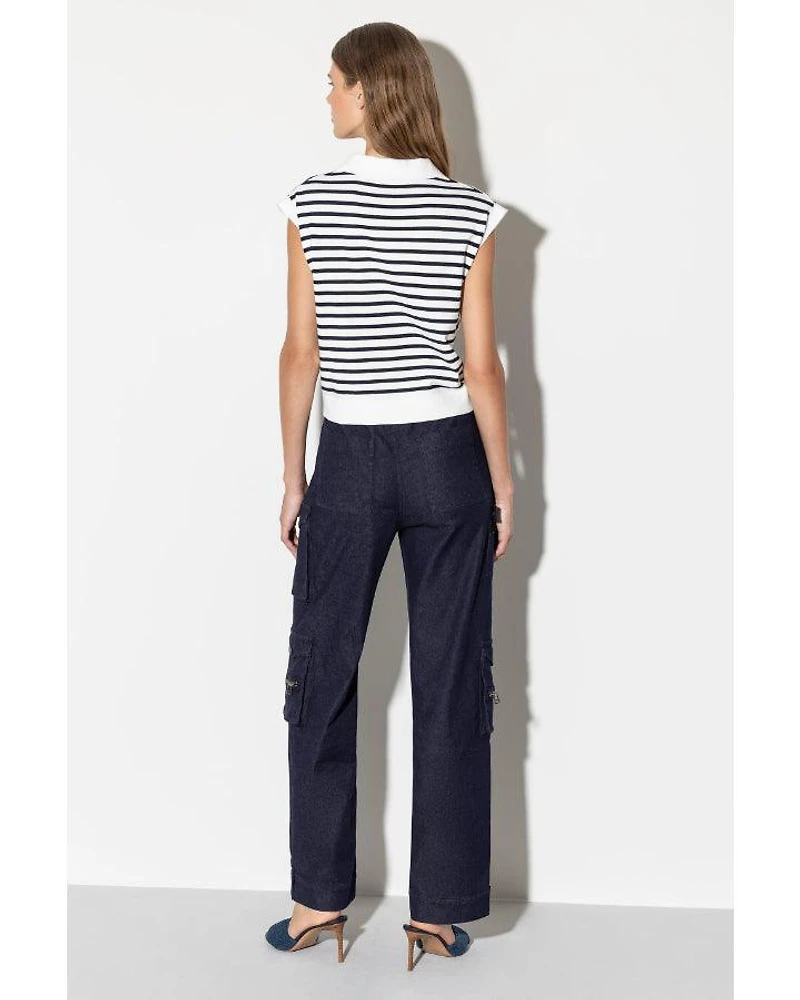 Luisa Cerano Stripe Knit Polo Shirt