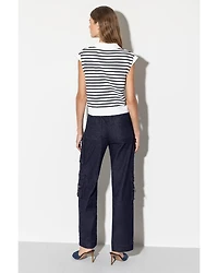Luisa Cerano Stripe Knit Polo Shirt