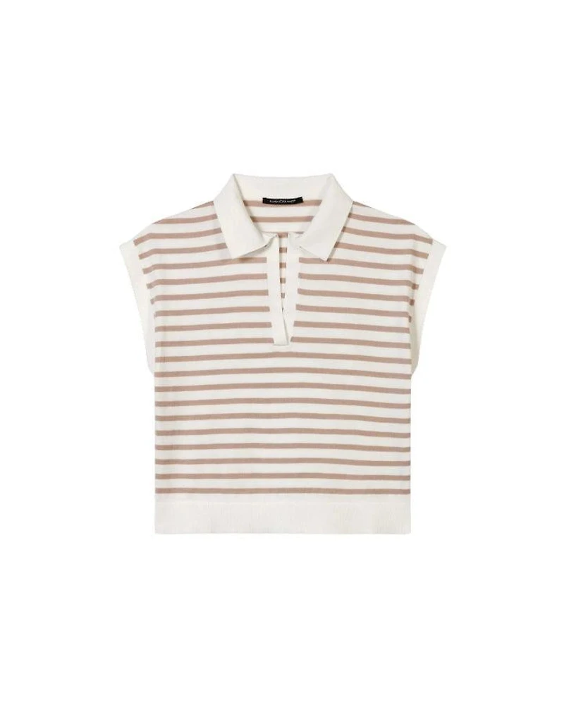 Luisa Cerano Stripe Knit Polo Shirt