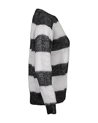 Metallic Horizontal Wide Stripe Pullover