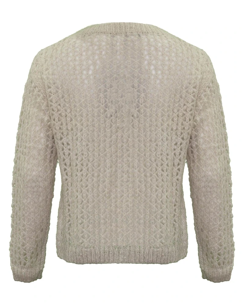 Open Weave Mohair Pullover