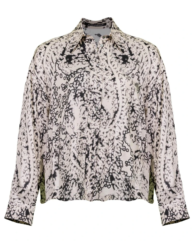 Paisley Print Long Sleeve Blouse