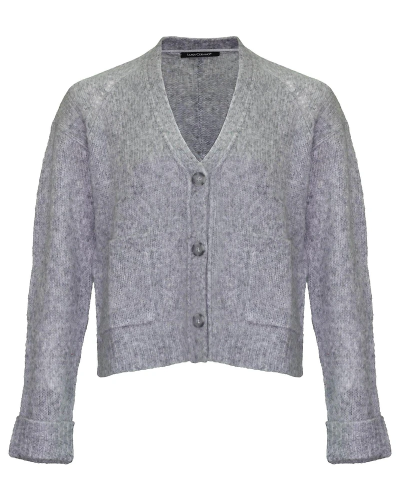 Pointelle Cardigan Light Grey