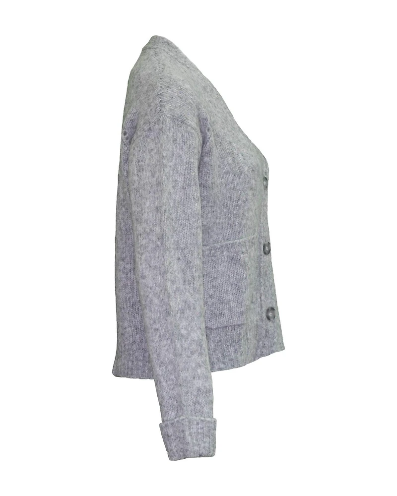 Pointelle Cardigan Light Grey