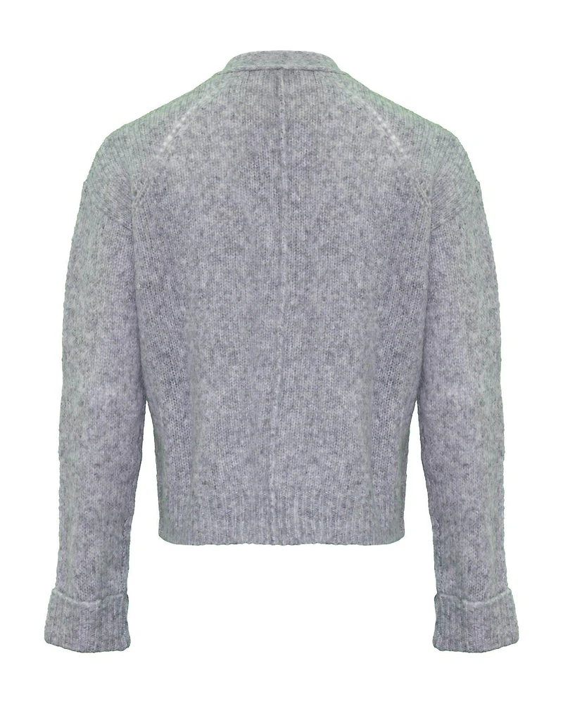 Pointelle Cardigan Light Grey