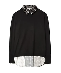Printed Back Sweater