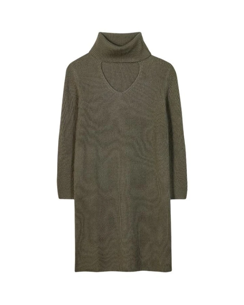 Ribbed Cut-Out Dress