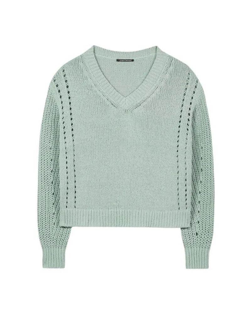 Luisa Cerano Ribbed Lace Detail Pullover