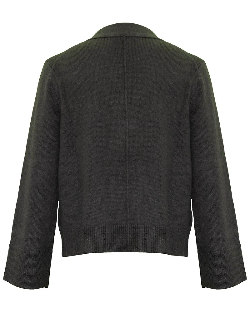 Ribbed Wool Blend Cardigan