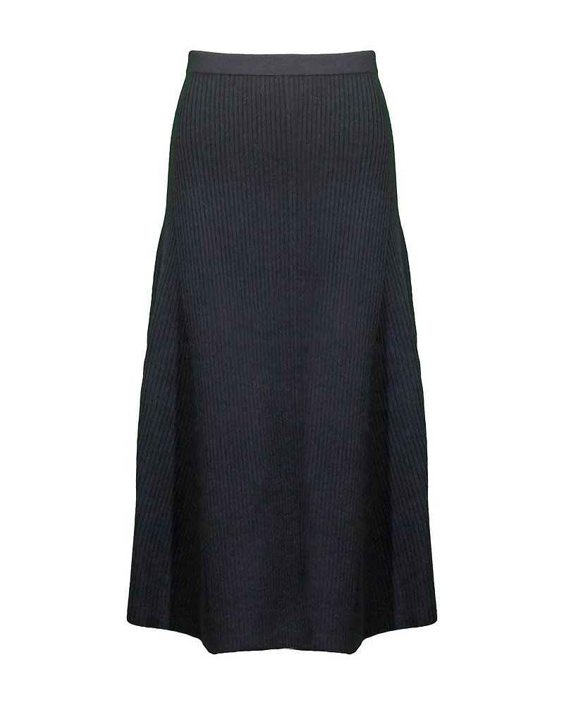 Ribbed Wool Blend Skirt