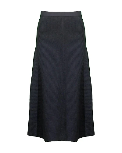 Ribbed Wool Blend Skirt