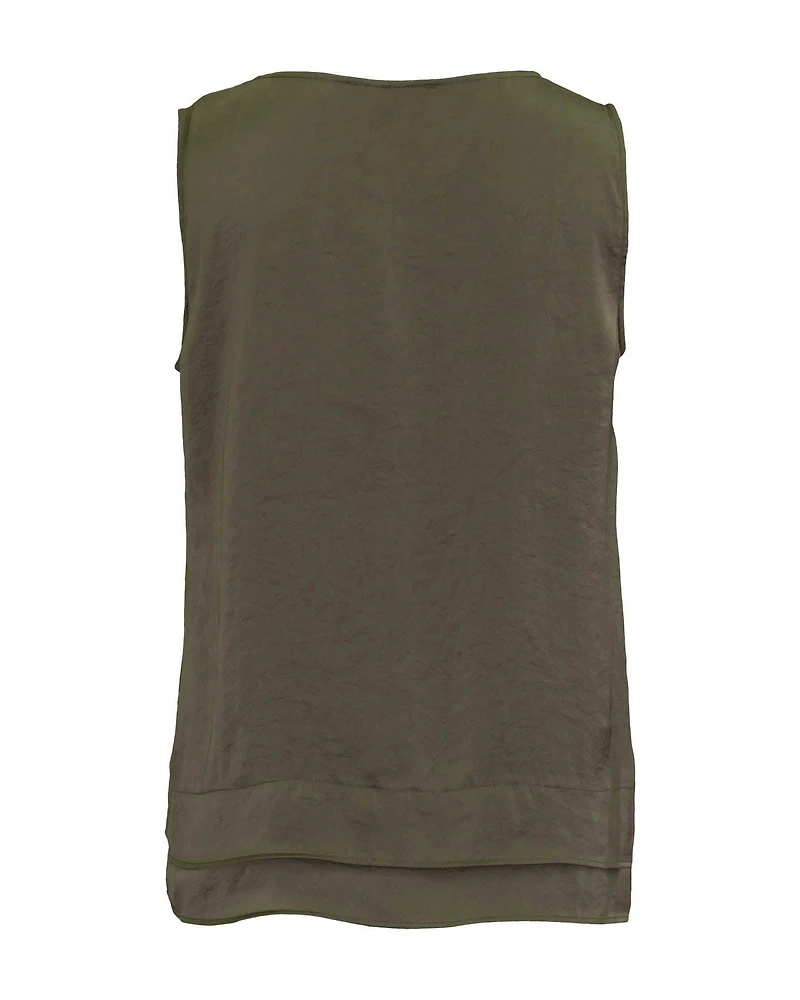 Satin Tank Khaki