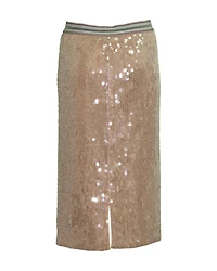 Sequin Pencil Skirt Peach