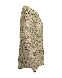 Sheer Floral Print Blouse Eggshell