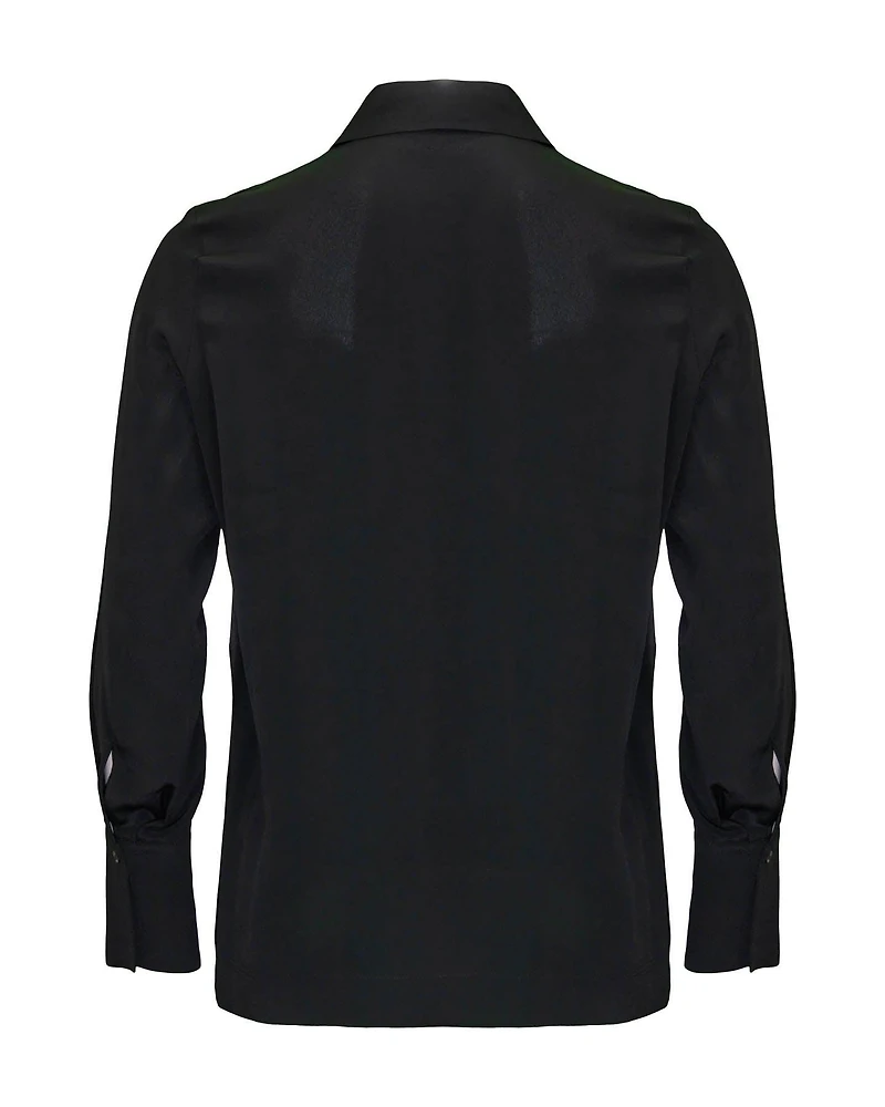 Silk Blend Blouse Black