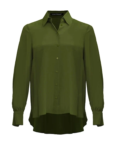 Silk Blend Blouse Olive