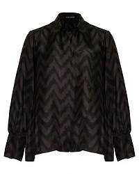 Silk Chevron Blouse Chocolate