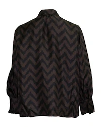 Silk Chevron Blouse Chocolate