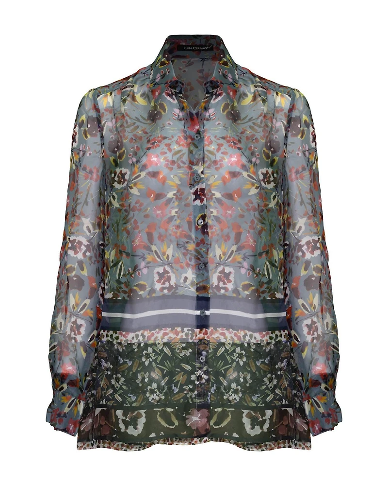 Silk Floral Print Blouse
