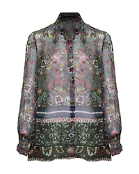 Silk Floral Print Blouse
