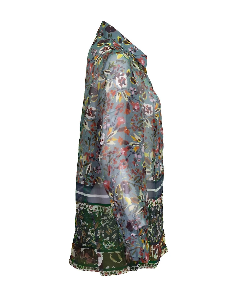 Silk Floral Print Blouse