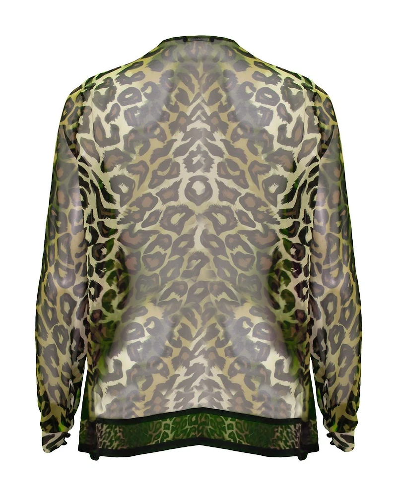 Silk Leopard Print Blouse