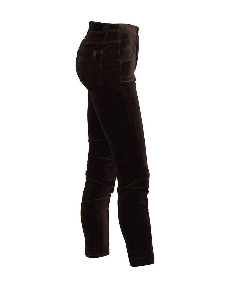 Stretch Velvet Skinny Jeans Chocolate