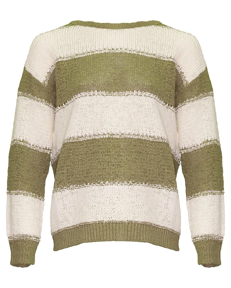 Stripe Tape Yarn Pullover