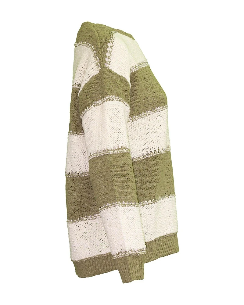 Stripe Tape Yarn Pullover