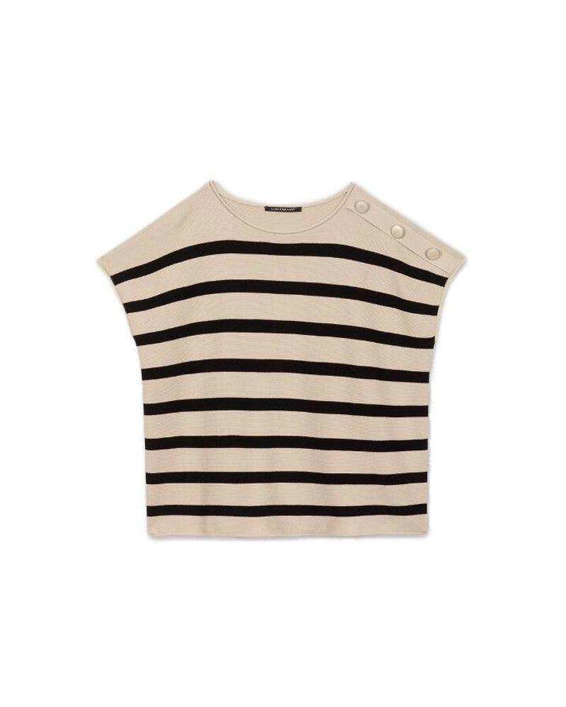 Striped Cap Sleeve Knit Top