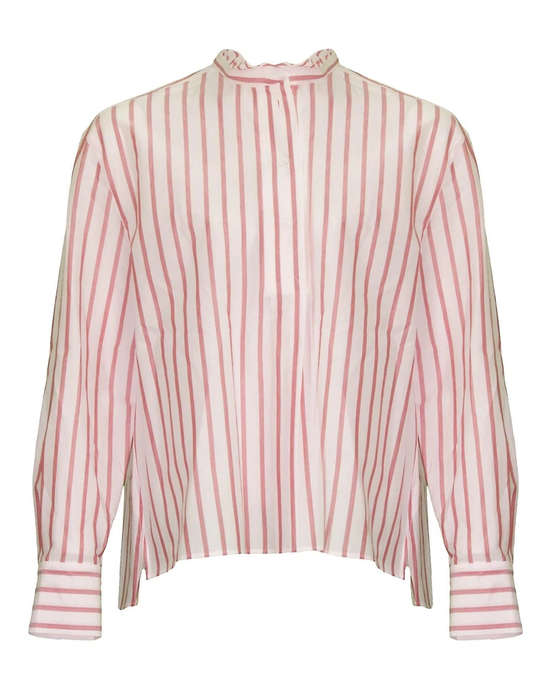 Striped Cotton Voile Blouse