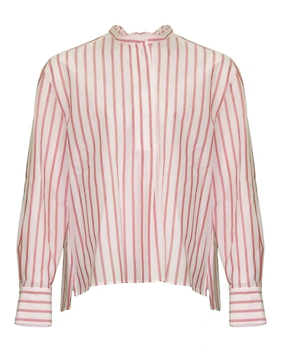 Striped Cotton Voile Blouse