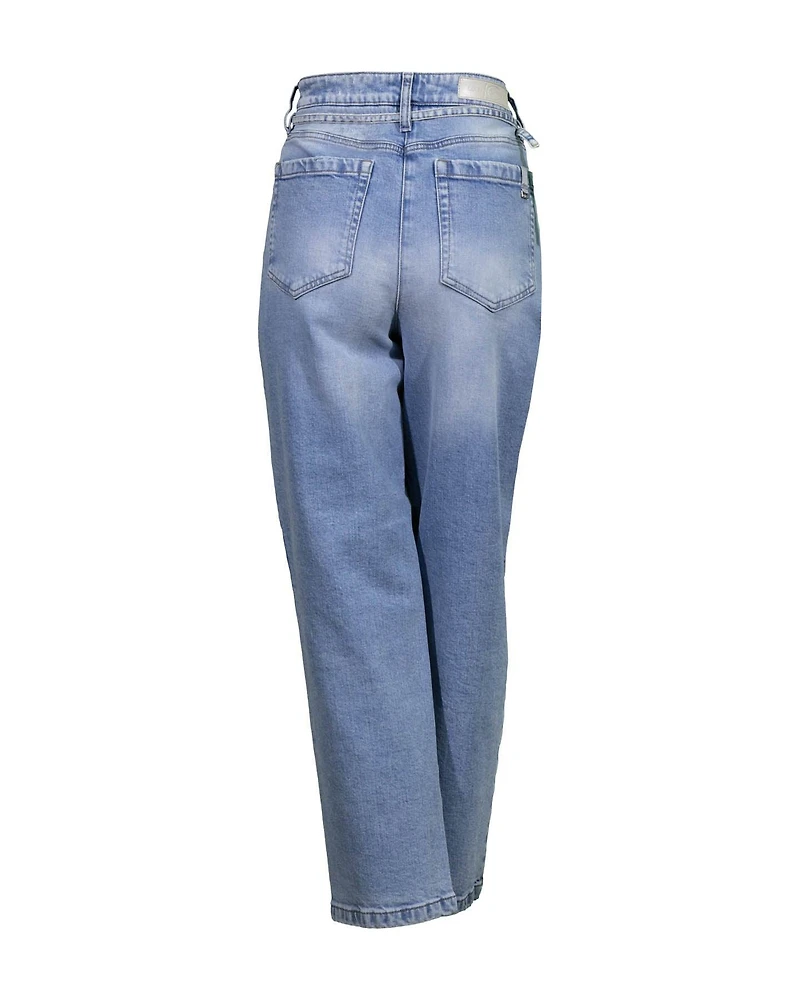 Luisa Cerano Tapered Light Wash Denim Jeans
