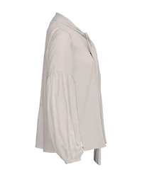 Tie Neck Silk Blouse Ivory