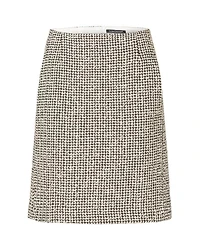 Tweed Contrast Knit Pencil Skirt