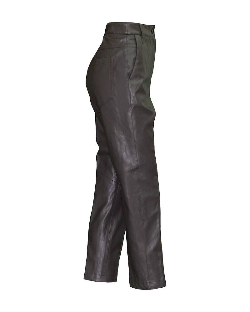 Vegan Leather Tappered Pants