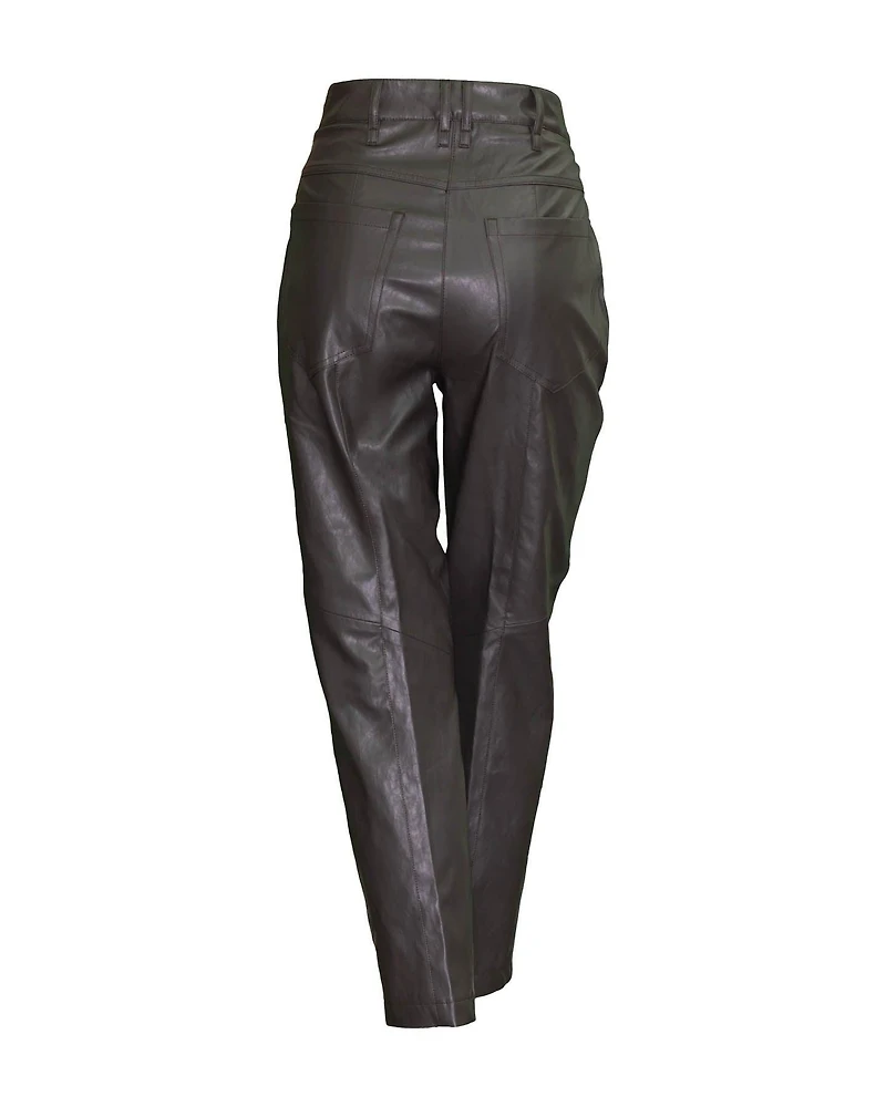Vegan Leather Tappered Pants