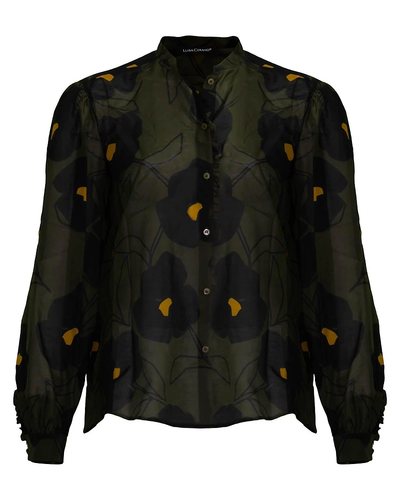 Voille Floral Print Blouse
