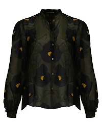 Voille Floral Print Blouse