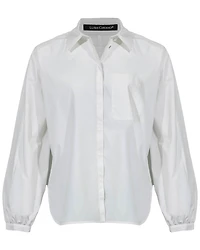 White Cotton Poplin Blouse